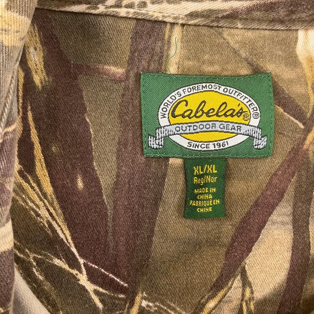 Cabelas‎ Advantage Shirt Mens XLarge Brown Woodland Camo Max-4 HD Long Sleeve